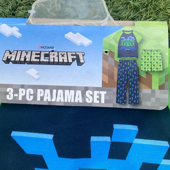 Mojang Minecraft 3 Piece Boy Pajama Set Size 4T - Picture 4 of 5